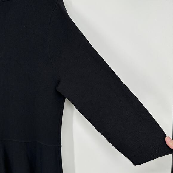 Eliza J Fit and Flare Knit Sweater New Modest Midi Dress in Black Womens XXL - Picture 2 of 13